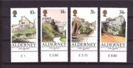 1986 ALDERNEY Local Fortresses Michel Cat N° 28/31 Perfect MNH ** - Alderney