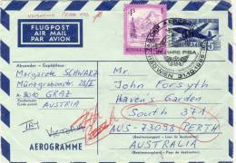 Österreich, Austria - Aerogramm Sent To Perth In Australia - Covers & Documents