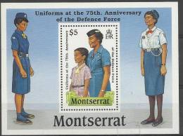 MONTSERRAT - 1989 Defence Force Uniforms Souvenir Sheet. Scott 711. MNH ** - Montserrat