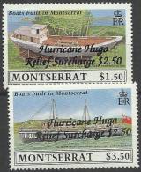 MONTSERRAT - 1989 Ships Overprinted "Hurricane Relief". Scott B1-2. MNH ** - Montserrat