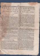 GAZETTE UNIVERSELLE OU PAPIER NOUVELLES 30 04 1792 - LIEGE - LAUSANNE BERNE - METZ - BELGES - LA FAYETTE ROBESPIERRE - Giornali - Ante 1800