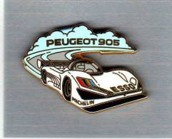 Pin´s  Automobile  PEUGEOT  905  Avec  Pneus  MICHELIN  Et  Carburant  ESSO (ARTHUS  BERTRAND) - Arthus Bertrand