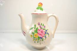 Cafetière Théière De Luneville KG (K&G) Décor Floral - Lunéville (FRA)