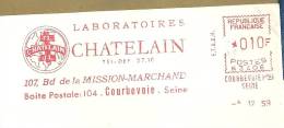 Médicament, Laboratoire, Chatelain, Courbevoie - EMA Secap N - Devant D'Enveloppe    (K612) - Pharmazie