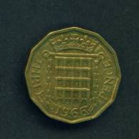 GREAT BRITAIN  -  1966  3 Pence  Circulated As Scan - Autres & Non Classés