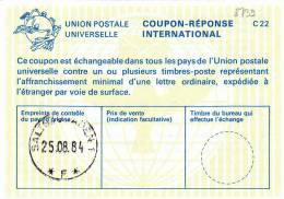 8739# SUEDE COUPON REPONSE INTERNATIONAL Obl SALTSJÖBADEN 1984 SVERIGE UNION POSTALE INTERNATIONALE - Brieven En Documenten