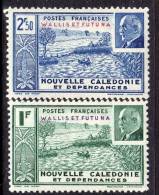 Wallis Et Futuna N° 90 / 91 X Mal Pétain La Paire Avec Trace De Charnière Sinon TB - Unused Stamps