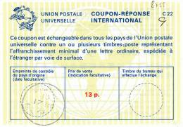 8755# GREAT BRITAIN COUPON REPONSE INTERNATIONAL Obl BRIGTTON 1975 13 P. UNION POSTALE INTERNATIONALE - Cartas & Documentos