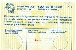 8757# GREAT BRITAIN COUPON REPONSE INTERNATIONAL 13 P. UNION POSTALE INTERNATIONALE - Briefe U. Dokumente