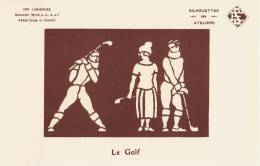 BELLE CARTE LUMINEUSE CONTRE LA LUMIERE SILHOUETTE SCENE DE SPORT " LE GOLF " SYSTEME RADIANA - Hold To Light