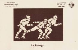 BELLE CARTE LUMINEUSE CONTRE LA LUMIERE SILHOUETTE SCENE DE SPORT " LE PATINAGE " SYSTEME RADIANA - Hold To Light