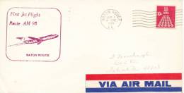 USA Cover First Jet  Flight Route AM 98 Baton Rouge L.A. 1-6-1969 - Covers & Documents