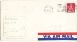 USA Cover First Jet Flight Route AM 98 Greenville Miss.1-6-1969 - Cartas & Documentos