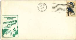 USA Cover Seaboard World Airlines Inauguration Flight Chicago - Frankfurt DC 8F All Cargo Jet Chicago 10-7-1969 - Cartas & Documentos