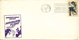 USA Cover Seaboard World Airlines Inauguration Flight Detroit - Frankfurt DC 8F All Cargo Jet Detroit 10-7-1969 - Lettres & Documents