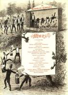 MENU Du 7 Juillet 1887.- Au Massacre Des Célibataires  -  Très Beau Graphisme -   Imprimerie Jules Péquignot Nantesi - Menus