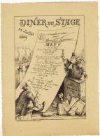 MENU 24 Juillet 1889  -Diner Du Stage. NANTES - Imprimerie Jules Péquignot. - Menus