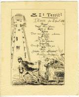 MENU Du 2 Avril 1887 -  Diner Du 81 ème Territ-  Très Belle Illustration-  Imprimerie Jules Péquignot NANTES. - Menus
