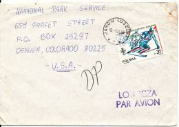 Poland Cover Sent To USA 16-1-1985 Single Stamped Olympic Stamp - Covers & Documents