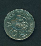 GUERNSEY  -  1992  10 Pence  Circulated As Scan - Guernsey