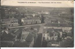 Cpa, Villeneuve-de-Marsan (Landes), Vue Panoramique, Côté Des Arênes - Villeneuve De Marsan