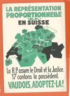 S046, Représentation Proportionnelle (R.P.) En Suisse, Le Droit Et La Justice, 17 Cantons, Kanton, Non Circulée - St. Anton