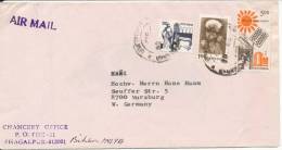 India Cover Sent Air Mail To Germany With Topic Stamps - Covers & Documents