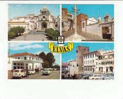 Portugal Cor 19790 - ELVAS - PRAÇA D. SANCHO II SÉ PELOURINHO OLD CARS AUTOMOBILES VOITURES - Portalegre