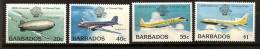 Barbades 1983 N° 576 / 9 ** Avion, Aviation, Atmosphère, Aérostat, Dirigeable, Douglas DC 3, Montgolfière, Vickers - Barbados (1966-...)
