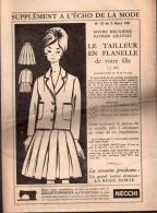 Supplément à L´Echo De La Mode N°10 , 1961 - Patron De Tailleur En Flanelle - Fashion