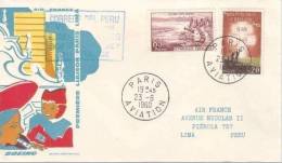 AIR FRANCE FIRST FLIGHT BOEING 707 INTERCONTINENTAL PARIS-LIMA(PERU) 1960 - First Flight Covers