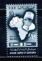 EGYPT / 1962 / MOROCCO / AFRICAN CHARTER OF CASABLANCA / MAP / FLAGS / KING MOHAMMED V / MNH / VF - Neufs