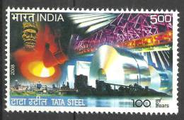 INDIA, 2008, Centenary Of Tata Steel,  Steel Plant, Rolls Of Mineral, Iron Bridge MNH,  (**) - Nuevos
