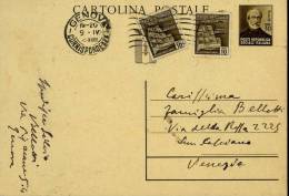 INTERO R.S.I. REPUBBLICA SOCIALE MAZZINI + MONUMENTI DISTRUTTI 2 X 10 C VG 1945 - Stamped Stationery
