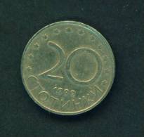 BULGARIA  -  1999  20 Stotinki  Circulated As Scan - Bulgarie