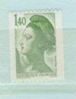 TIMBRES ROULETTE LIBERTE DELACROIX 1.40  N° 2191a # Verso N° ROUGE 160 - Roulettes