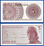 Indonesie Lot 10 X 5 Sen 1964 Neuf Indonesia Uncirculated Militaire Military UNC Non Circulé Skrill Paypal OK - Indonésie