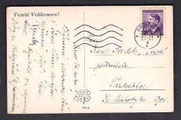 130730 / EASTER Photo - USED BRUNN 1943 GERMANY Czechoslovakia Tchecoslovaquie Tschechoslowakei - Storia Postale