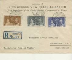 ENVELOPPE # COURONNEMENT GEORGE VI # ELIZABETH # 12 MAI 1937 # ACCRA # GHANA - Costa D'Oro (...-1957)