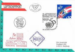 0554. Carta WIEN (Austria) 1996. Vereinte Nationen. ONU. Luftschiffpost - Storia Postale