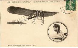 CPA 76 .14 QUINZAINE D´AVIATION LE HAVRE TROUVILLE DEAUVILLE , AUBRUN SUR MONOPLAN BLERIOT, VIGNETTE - Fliegertreffen