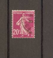 VARIÉTÉS FRANCE 1924 / 1926  N° 190 TYPE IV LILAS ROSE  SEMEUSE CAMÉE 20 C OBLITÉRÉ - Oblitérés