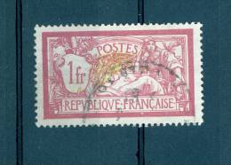 VARIÉTÉS FRANCE 1900 N° 121 MERSON 1f LIE DE VIN ET OLIVE  OBLITÉRÉ DOS CHARNIERE - Used Stamps