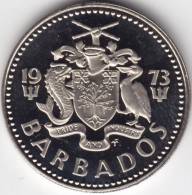 @Y@   Barbados  25 Cent 1973    PROOF    (C361) - Barbades