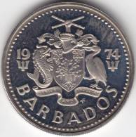 @Y@   Barbados  25 Cent 1974    PROOF    (C362) - Barbades