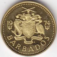 @Y@   Barbados  5 Cent 1974    PROOF    (C363) - Barbados