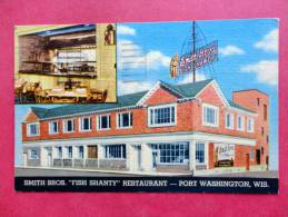 Smith Bros Fish Shanty  Port Washington WI   Linen 1956 Cancel=======ref  782 - Andere & Zonder Classificatie