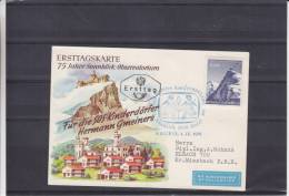 Hélicoptères - Observatoire  - Autriche - Carte Postale De 1961 - SOS Kinderdörfer - Oblitération Rauris - Covers & Documents