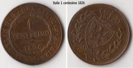 Italie : 1 Centesimo 1826 - Piémont-Sardaigne-Savoie Italienne