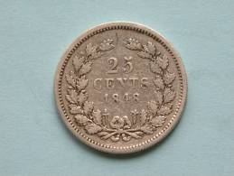 1848 ( Dot After Date ) - 25 CENTS / KM 76 ( Uncleaned Coin / For Grade, Please See Photo ) !! - 1840-1849: Willem II.